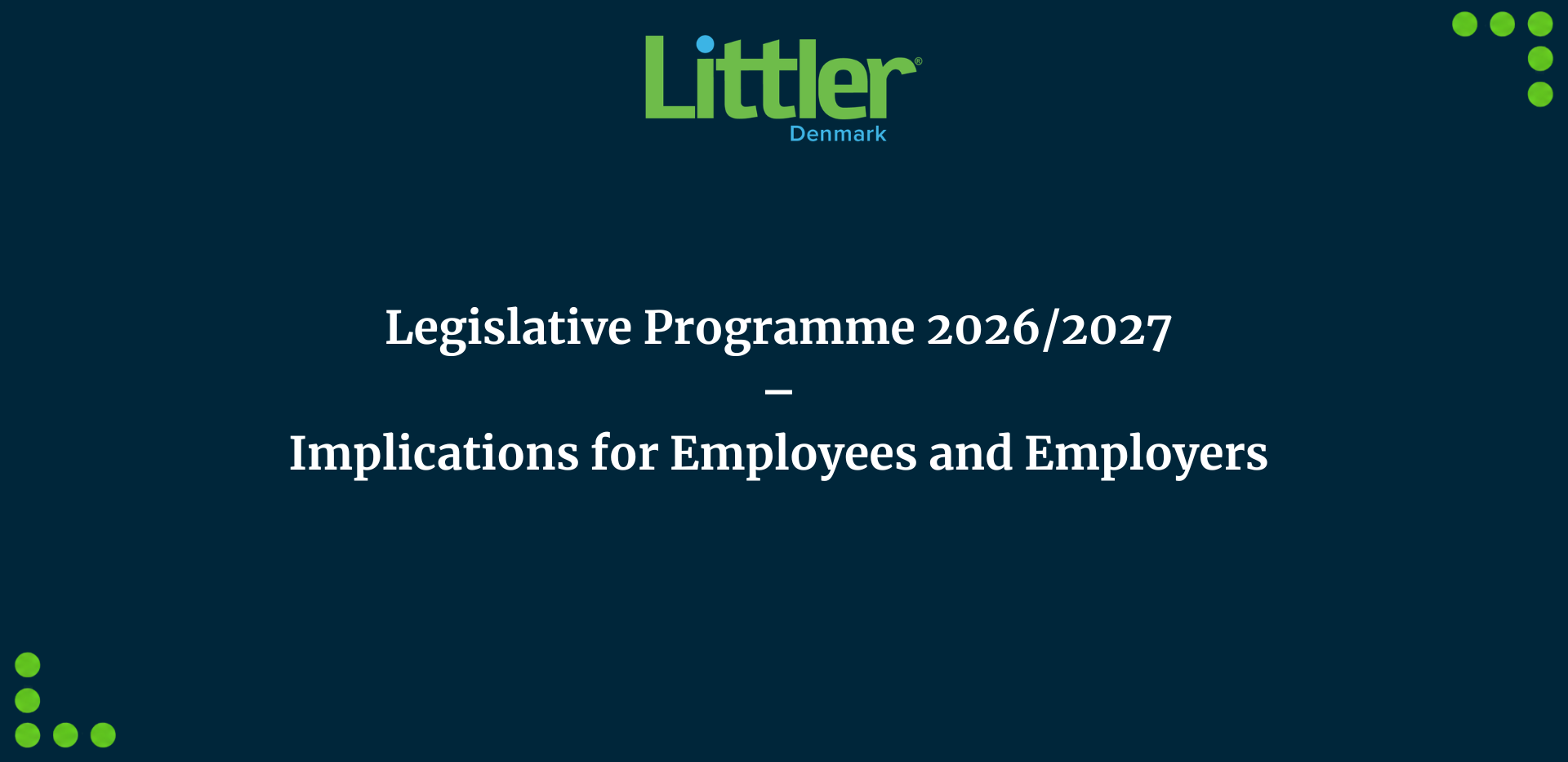Lovprogram 2026/2027 – betydning for medarbejdere i virksomhederne